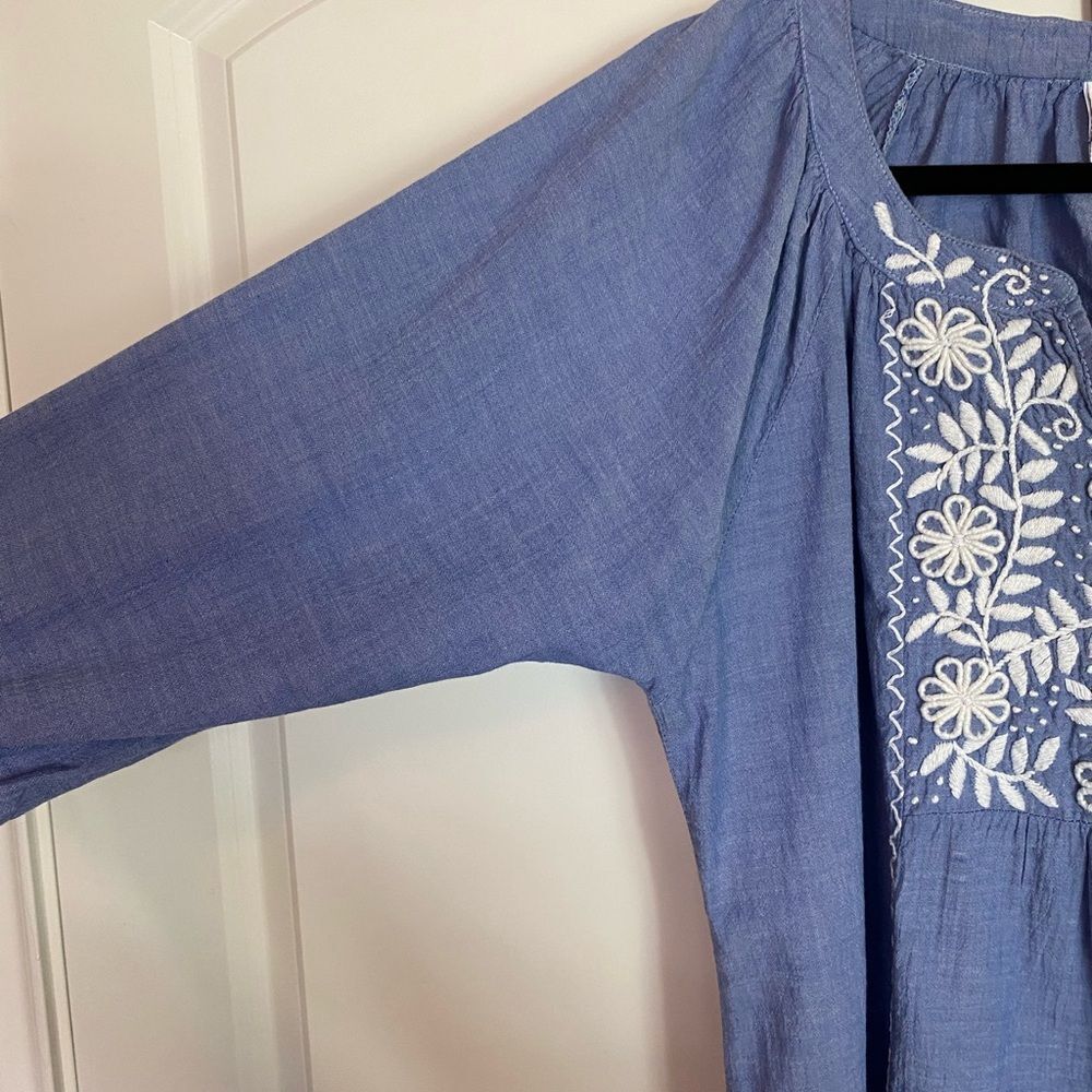 Last price Drop ❤️ Abrazo Embroidered Boho Blouse  Elegant Accents size L - Picture 6 of 14